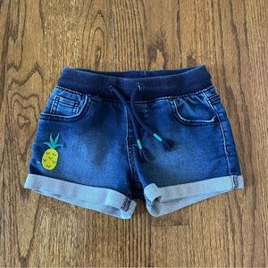 Cat & Jack Pineapple Denim Shorts 🍍 Size XS (4/5)